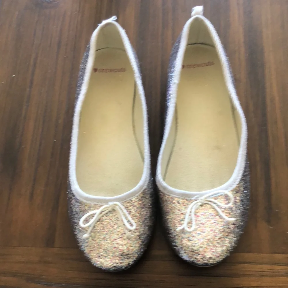 JCrew girls sparkle flats size 5
